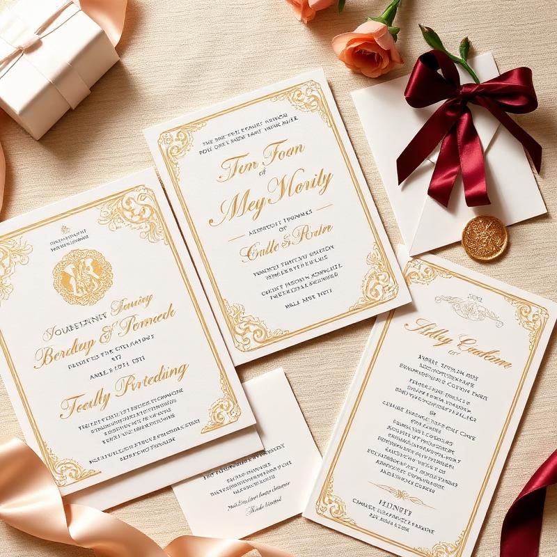 Luxury wedding invitation printing